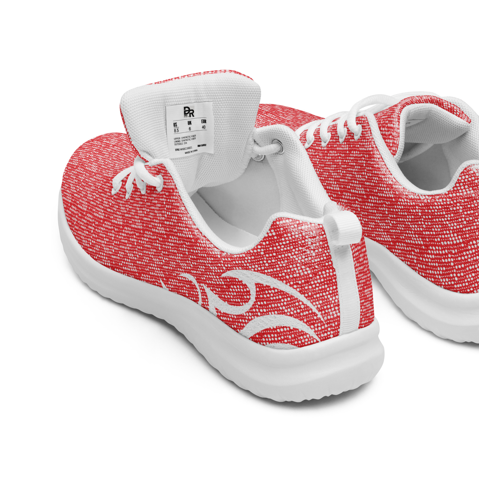 a pair of red and white sneakers a pair of red and white sneakers